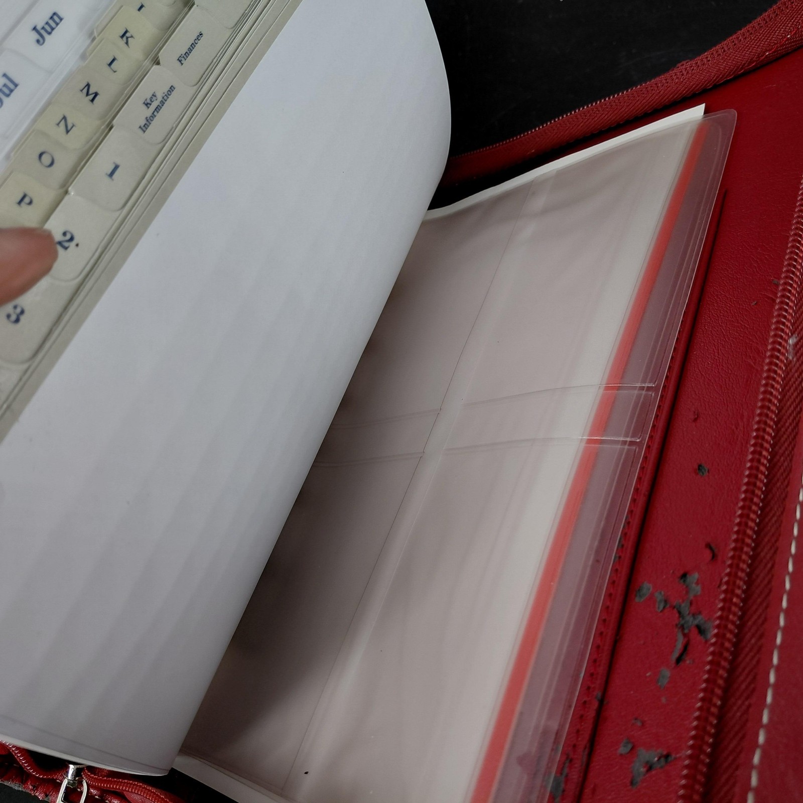 Franklin Covey Planner Starter Set Leather Zip Binder Medium Red Collin 3 Refill
