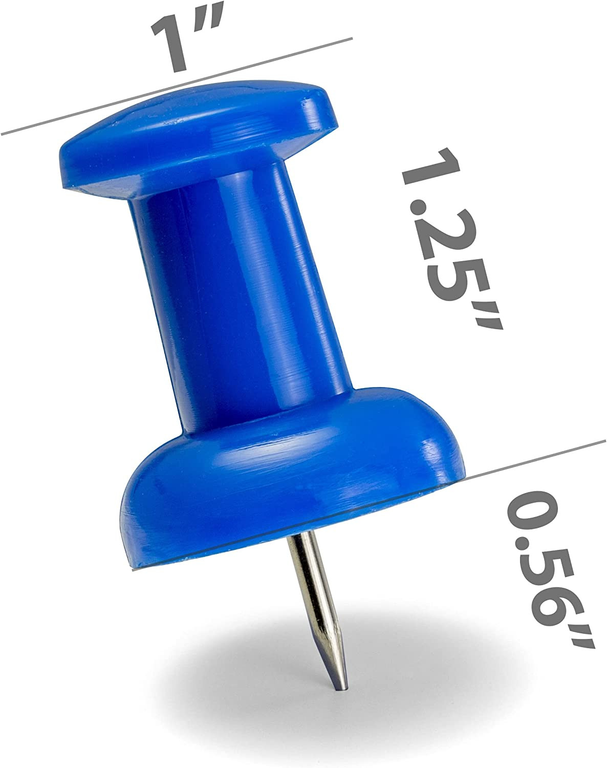 Giant Push Pins, 1.5″ Assorted Colors, 2 Tubs of 12 (92905)