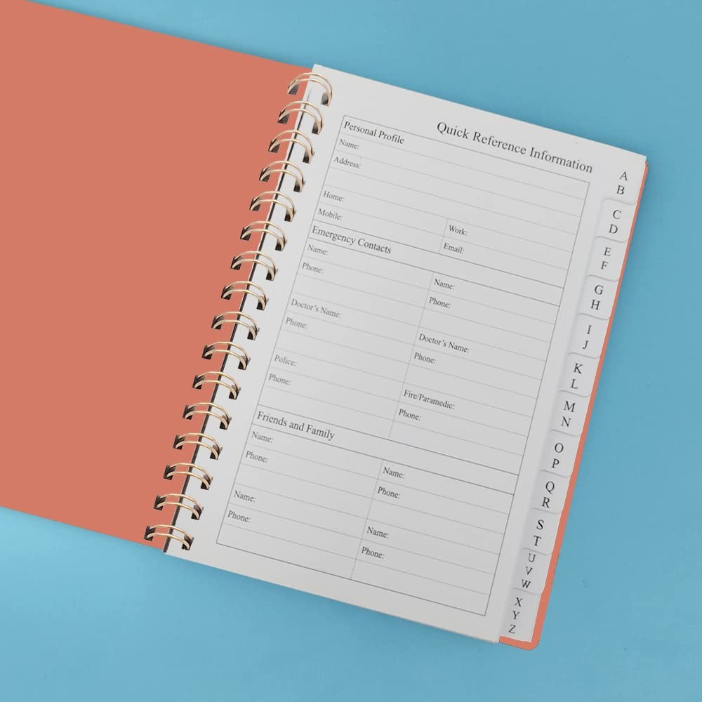 Telephone Address & Birthday Book with Tabs, Log 5×7 inch, Rose