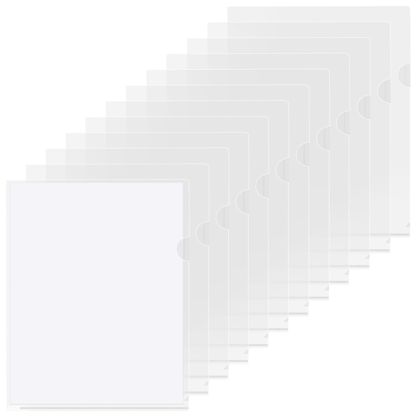 KTRIO Clear Folders Sleeves Plastic Documents Project Pockets 12 Pack,