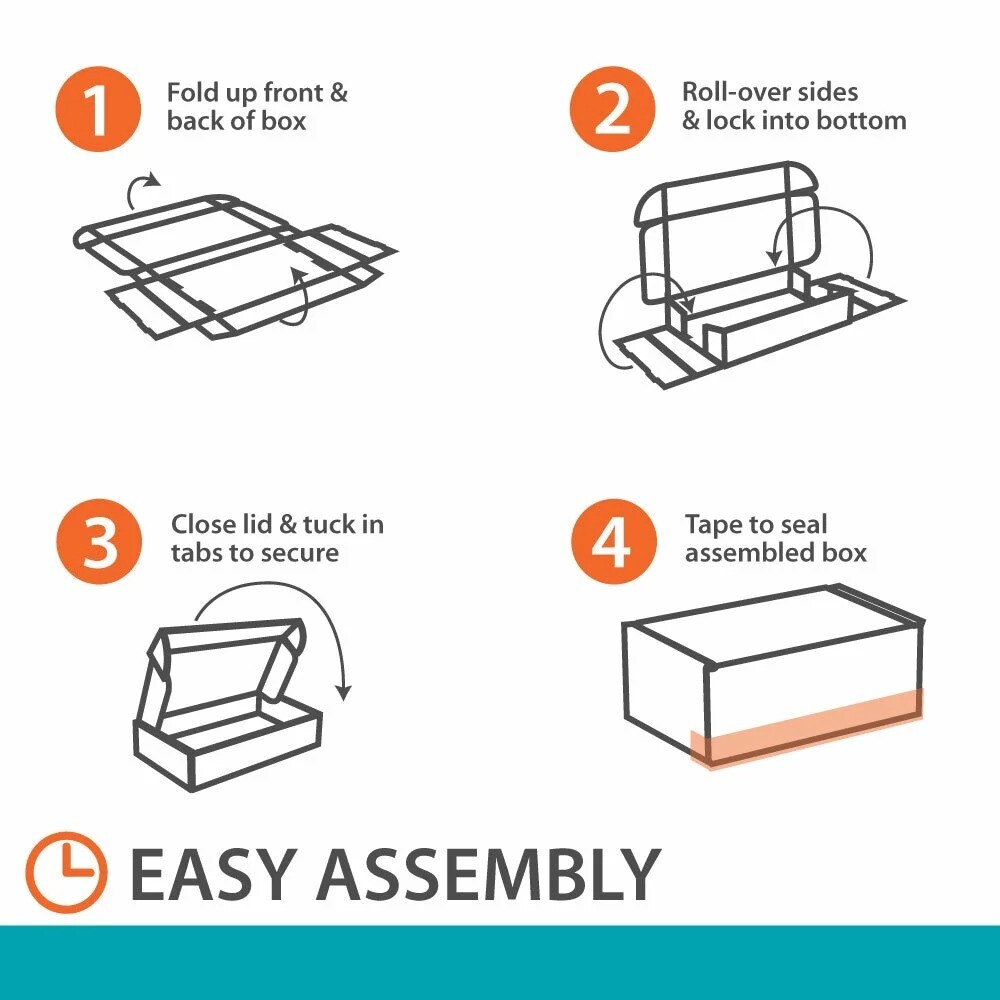 Tuck-Top Shipping Boxes, 9 in. L x 6 in. W x 4 in. H, White, 30-Count Case