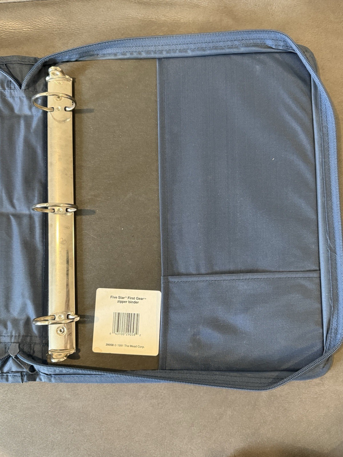 Mead Five Star Navy Blue 3 Ring First Gear Zipper Binder Vintage 1991