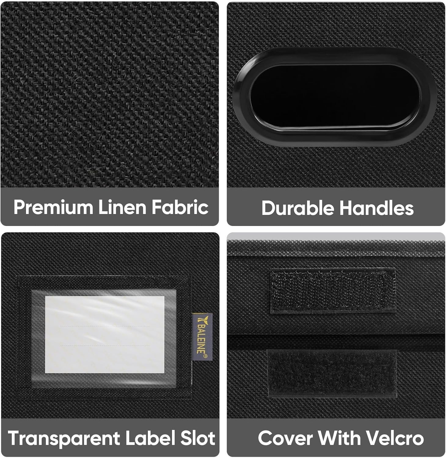 File Organizer Box with Lid Collapsible Storage for Office Documents Black