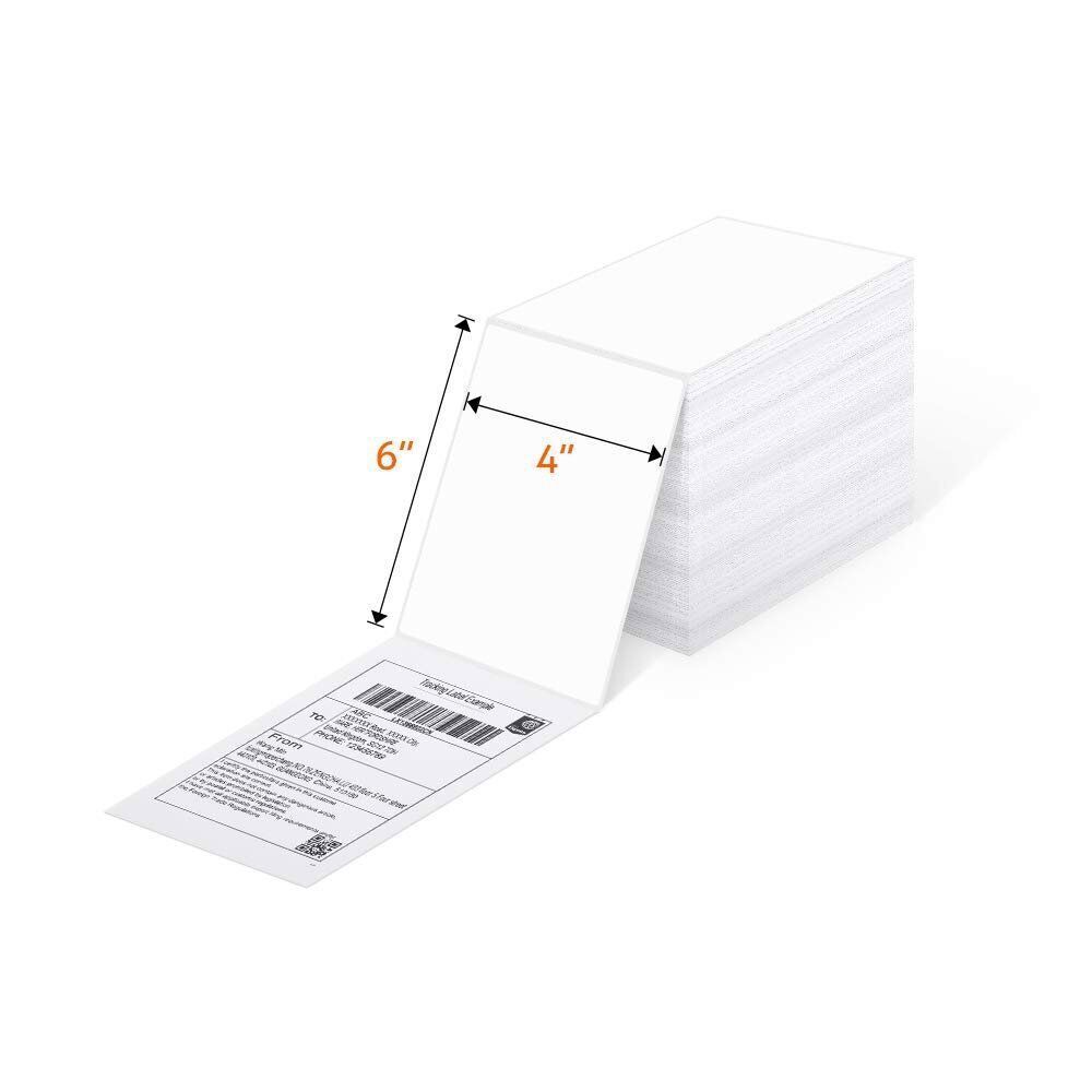 4×6 Perforated Direct Thermal Address Shipping Labels For Rollo & Zebra Fanfold
