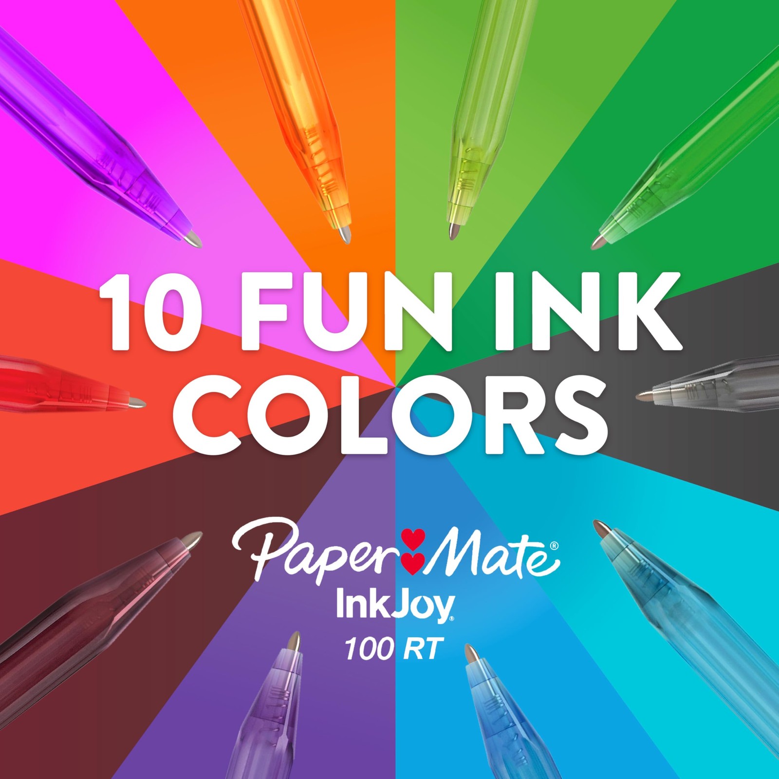 Paper Mate InkJoy 100RT Retractable Ballpoint 1 Count (Pack of 20), Assorted