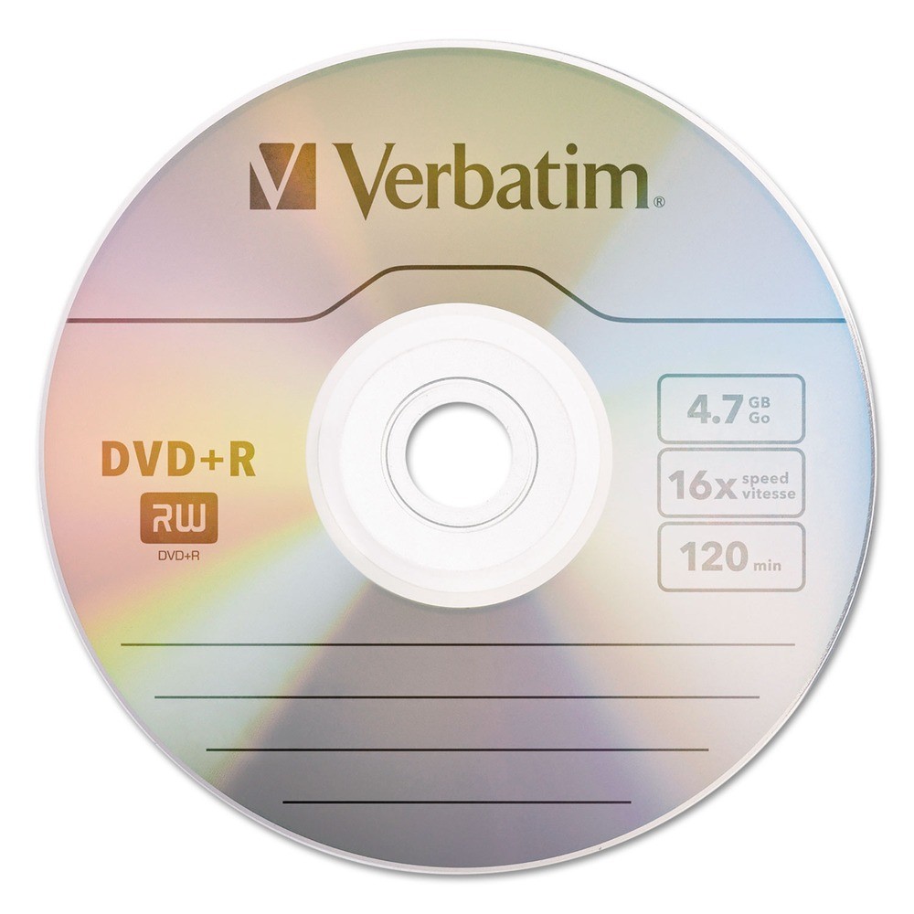 Verbatim 95098 4.7 GB DVD+R Recordable Disc – Silver (100/PK) New