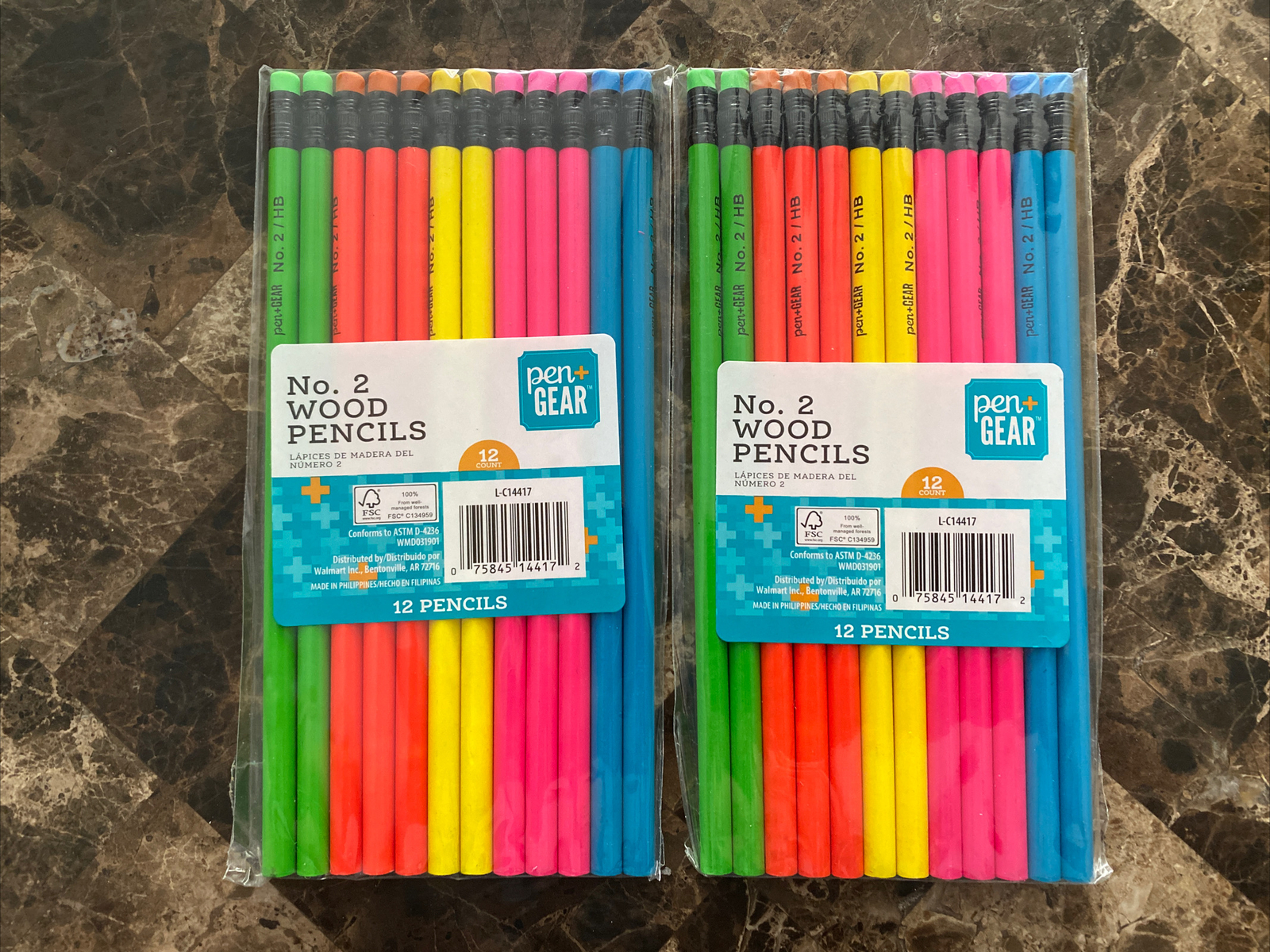 New Pen+Gear Brand Neon #2 Pencils 12 Per Pack – Total 24 pencils 2 Packs