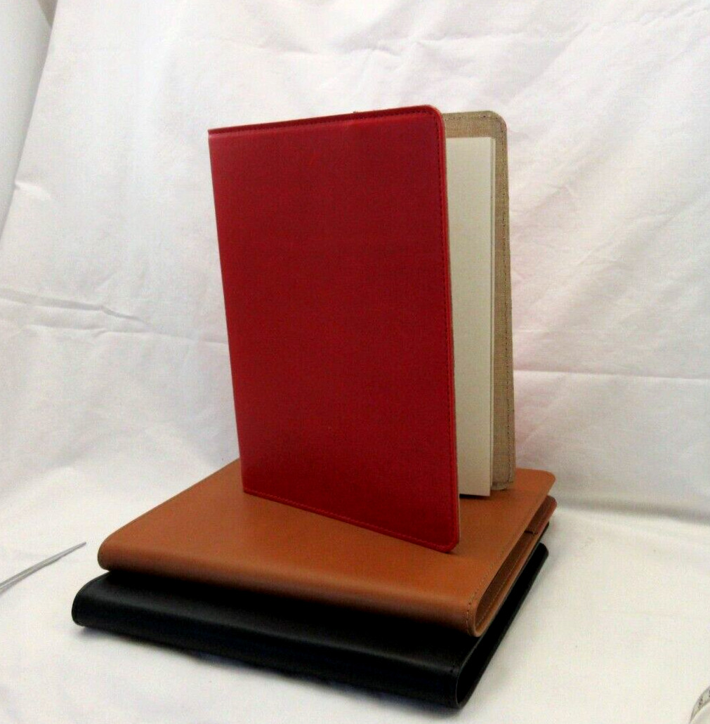 Graphic Image Notebook Refillable 9″ Leather Cover Spiral Lined Pages RED