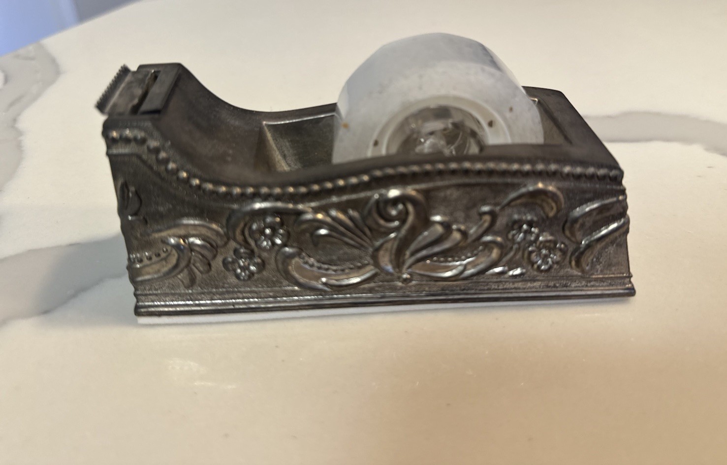 Vintage 1991 Godinger Silver-Plated Victorian Style Tape Dispenser 5” Rare