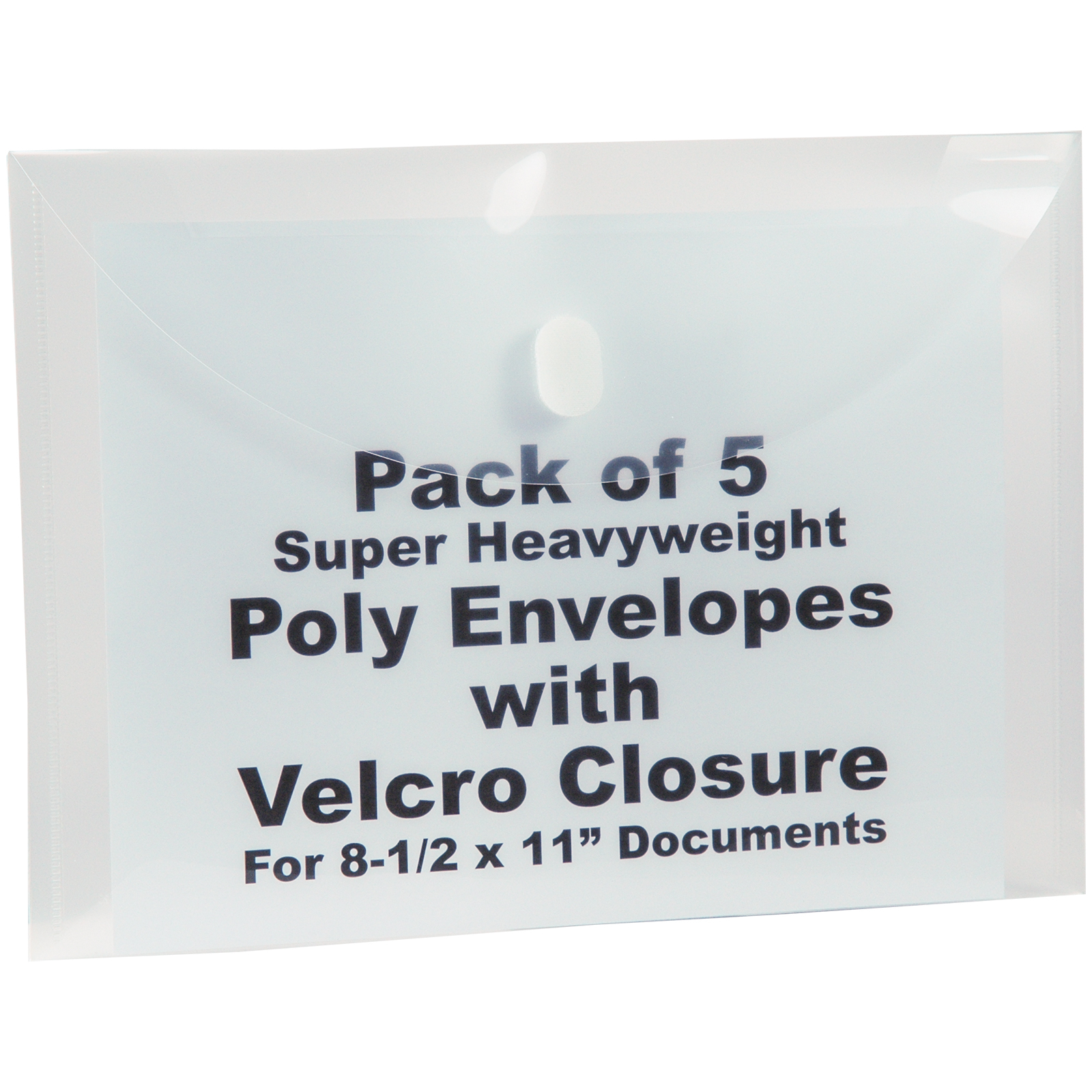 Poly Envelopes With Hook & Loop Closure, For 8.5 x 11″ Documents, Pack of 5