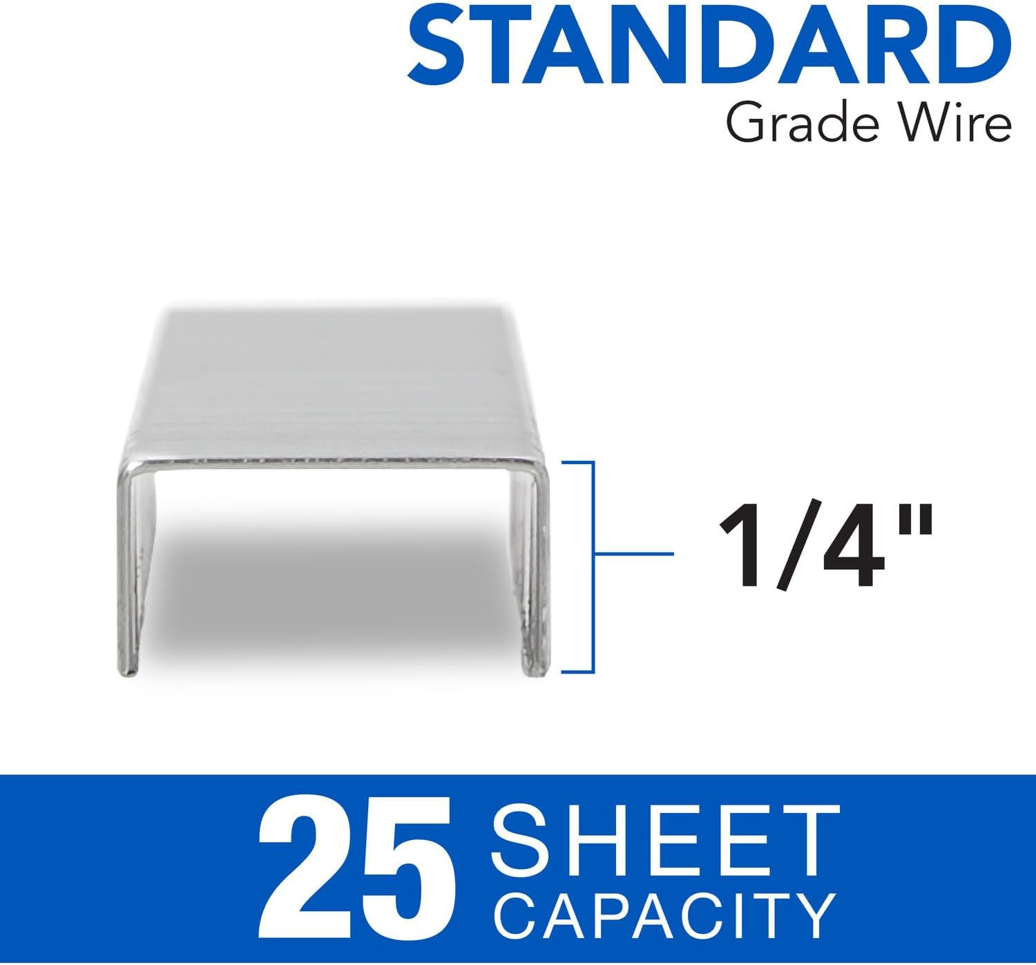® Standard Staples, 1/4″, Full Strip, Box of 5,000