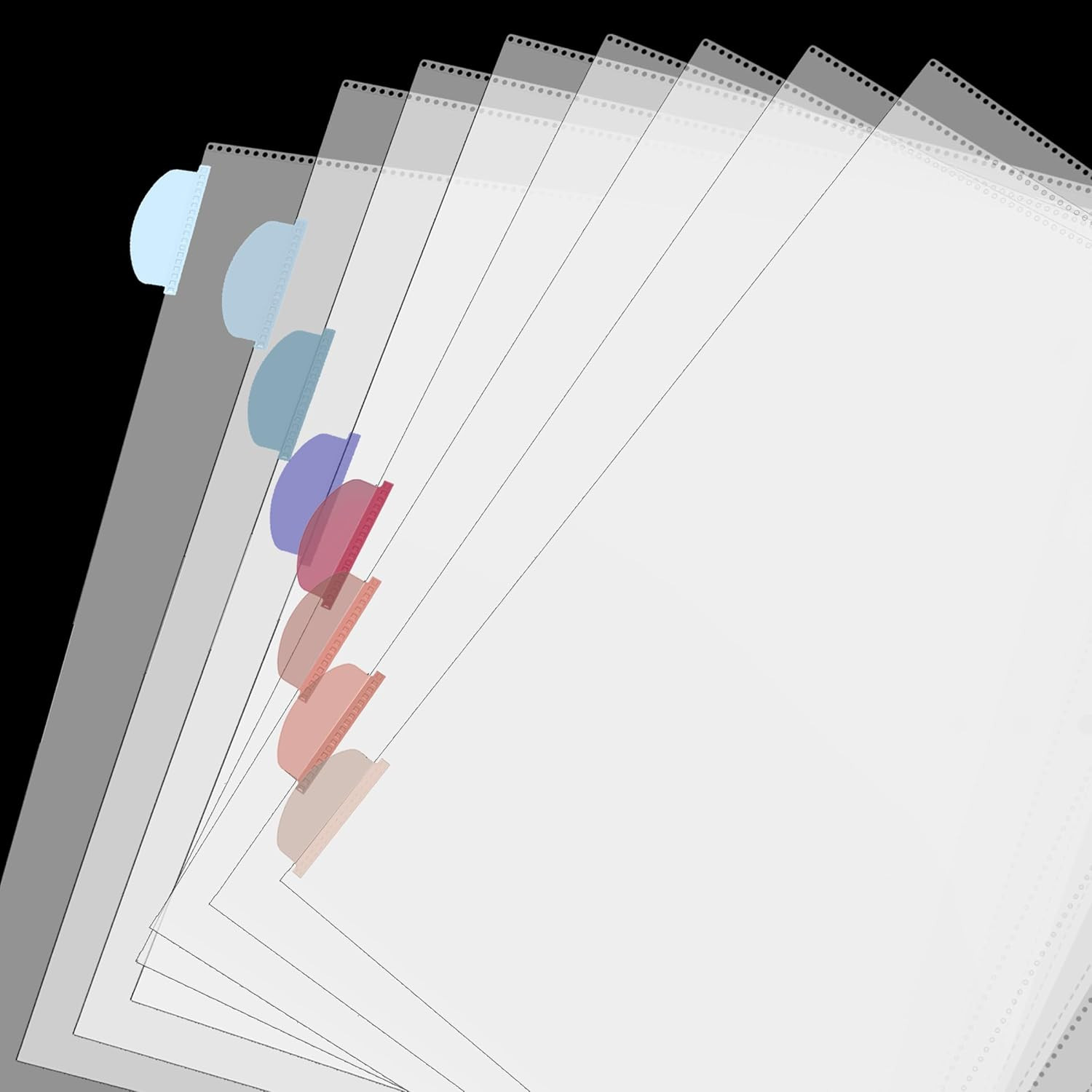 – Clear Sheet Protectors with Tabs, 8.5×11 Inches, 8 Tabs, 2 Sets, Durable Clear