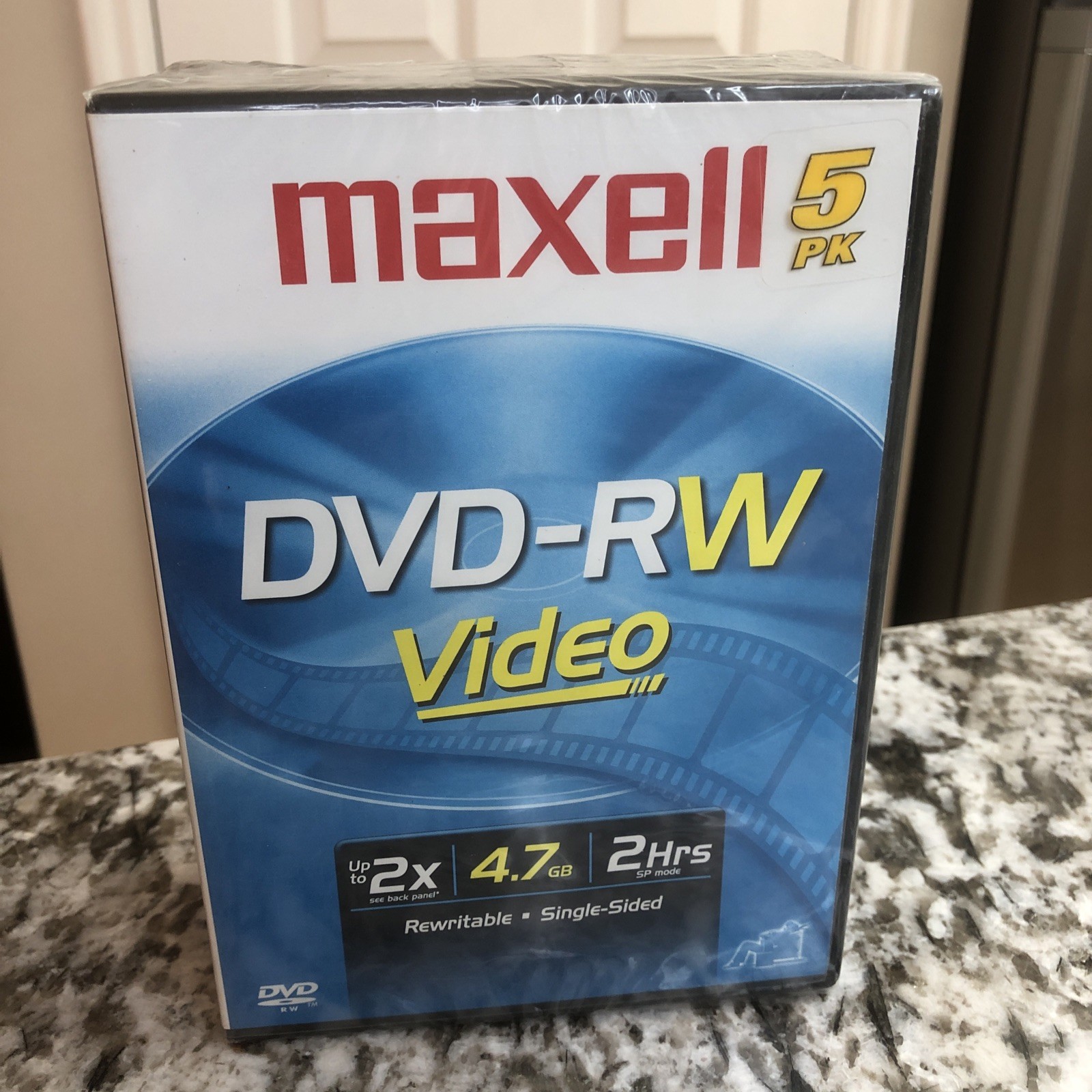Maxell 5 Pack DVD-RW 120min 4.7GB Rewritable Disc Media Blank Recordable Data