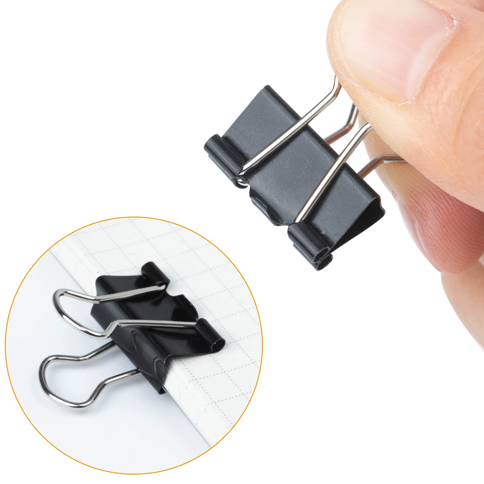 50 Pack (19Mm) Mini Binder Clips 3/4-Inch Small Black Paper Clamps