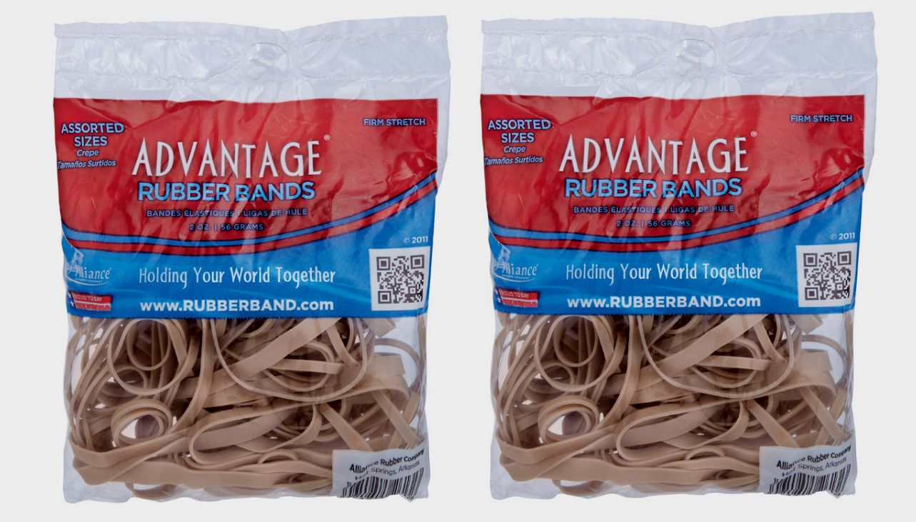 2pk Alliance RUBBER BANDS Firm Stretch Assorted Sizes Office Home Business 2 oz!