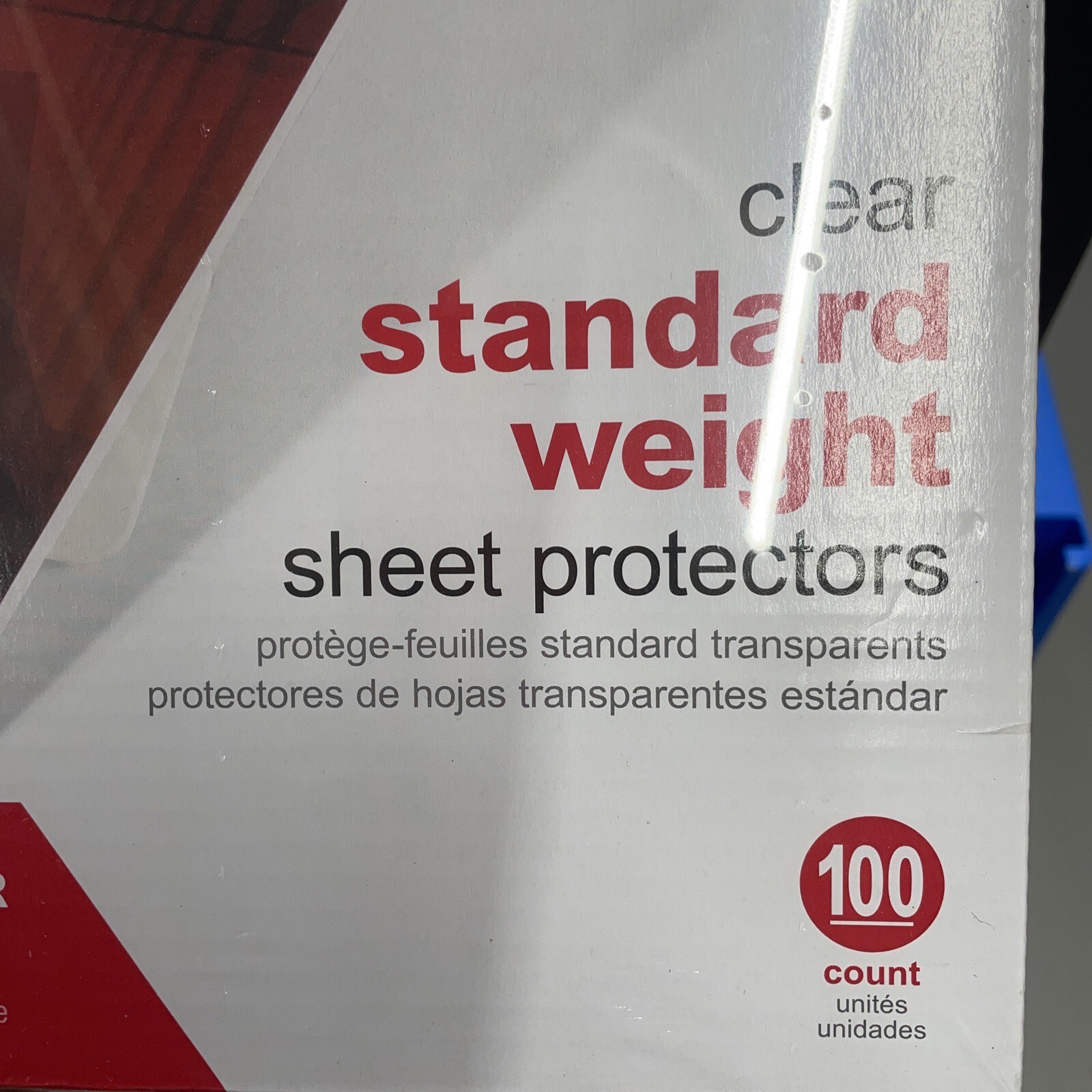 Sheet Protectors 100ct Standard Weight 2.4mil Clear 8.5″x11″ 3-Ring S17