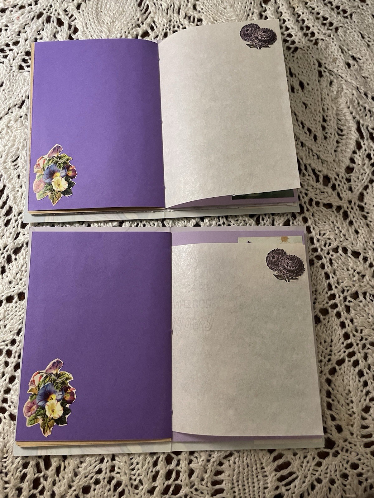 2 Junk Journal Greeting Cards Handmade 4”x6” “Live Your Dreams” Blank W/Env.