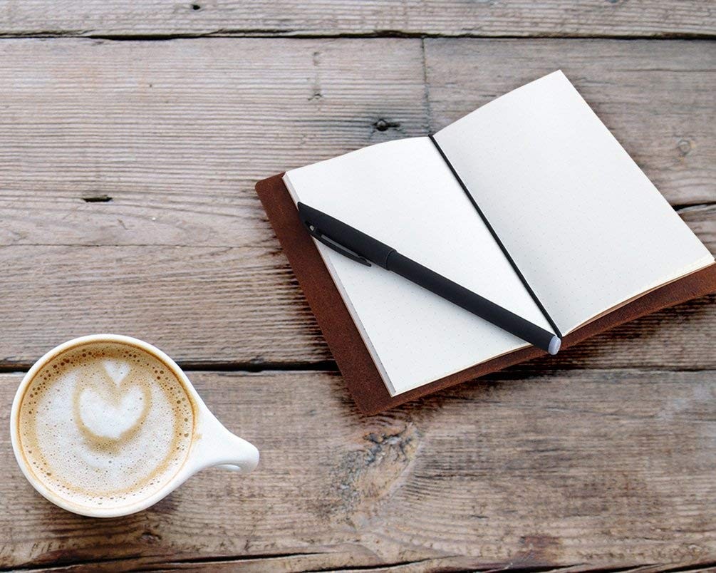 Pocket Travelers Notebook, Refillable Leather Travel Journal for Men & Women,…