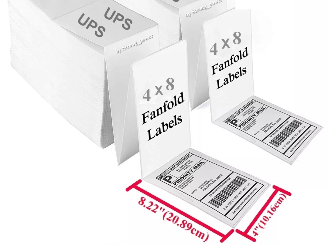 6000 Fanfold 4×8 Direct Thermal Label. High Quality. Certified by UPS 4″X8″Label