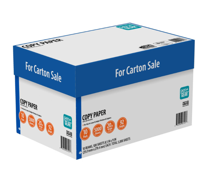 Copy Paper (8.5″ x 11″) 92 Bright White, 10 Ream Case (5,000 Sheets), 20 lb