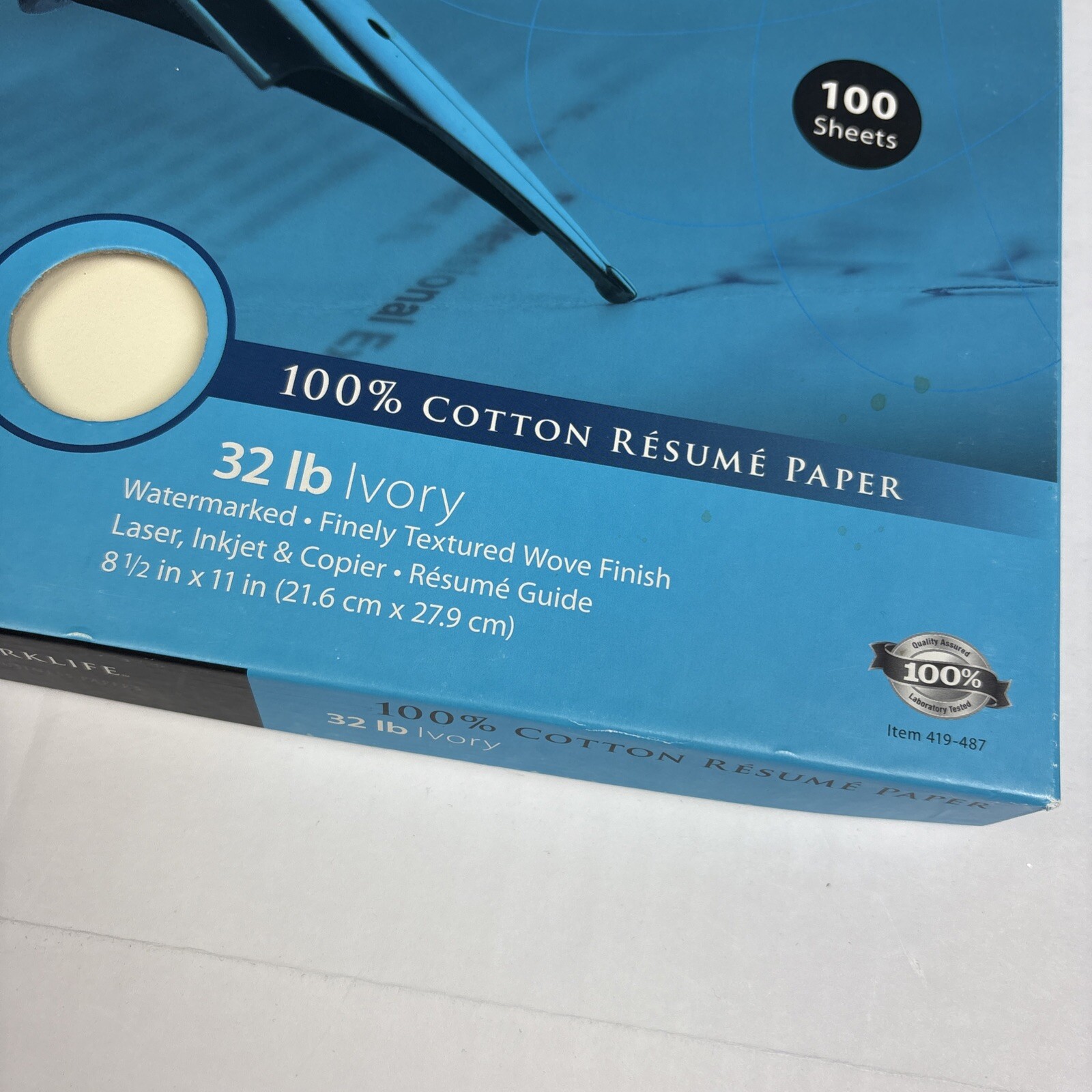 Worklife Cotton Resume Paper 32 lb Ivory Finely Texture Woven Finish 8.5×11
