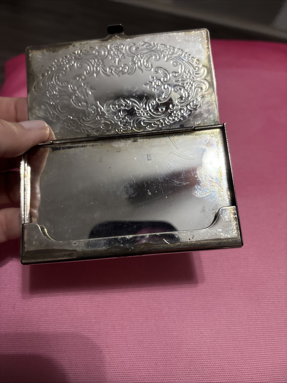 Vintage Silver Plated Business Cards Holder Or Wallet