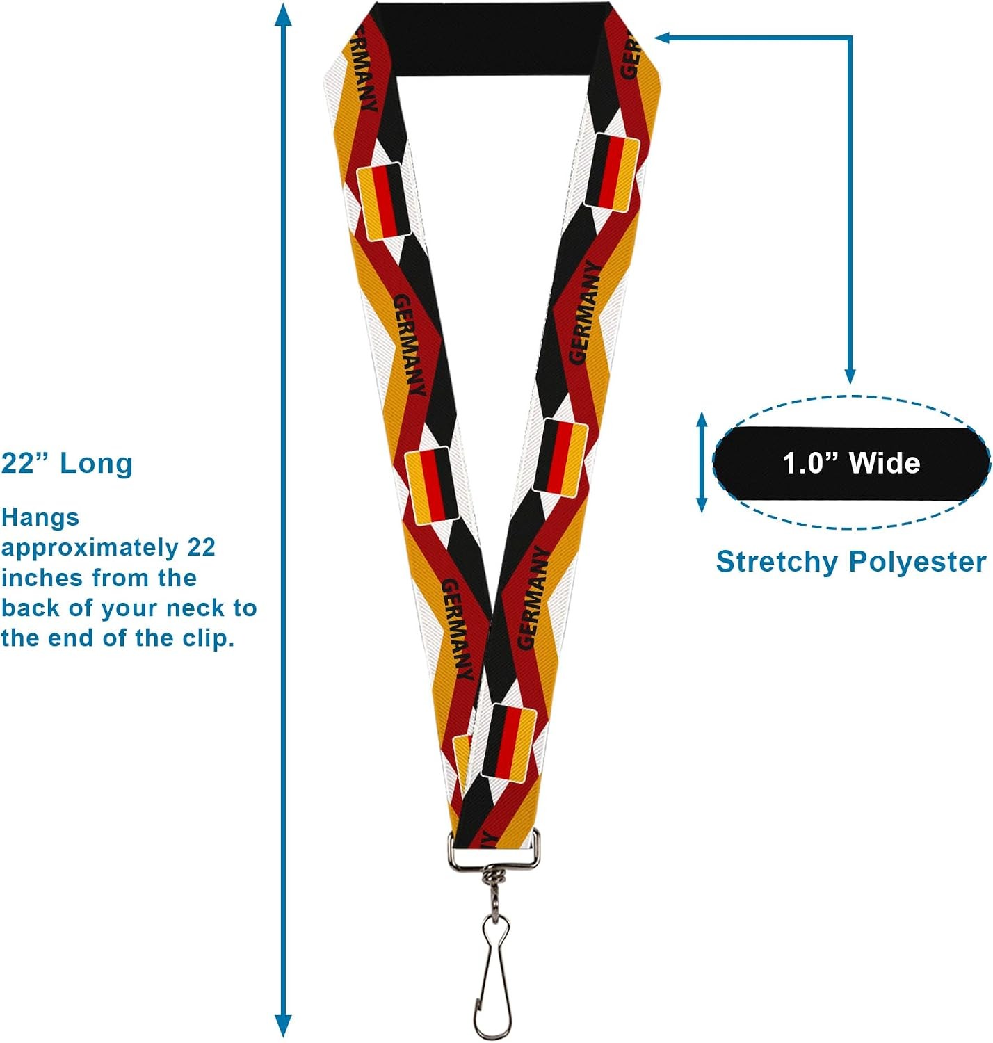 Buckle-Down International Soccer Fan Lanyard, National Team Pride Series Country