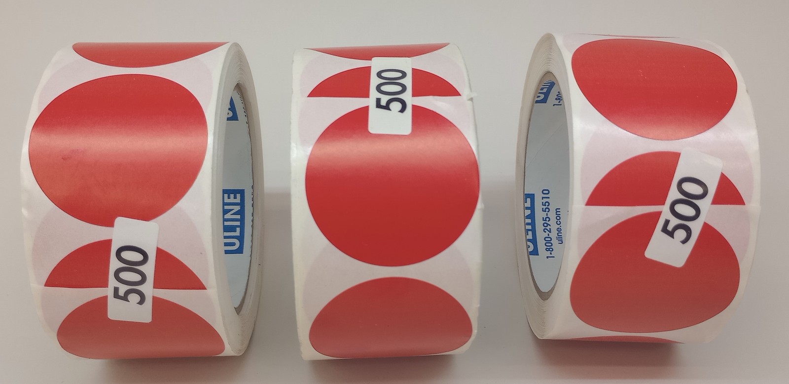 ULINE S-1176Red Blank Inventory Circle Labels Red 2″ (Pack of 1500)