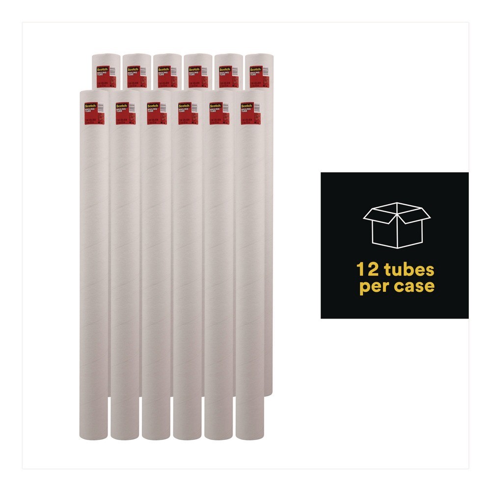 Scotch 7982CT 48 in. Long 4 in. Diameter Mailing Tube – White (12/Carton) New