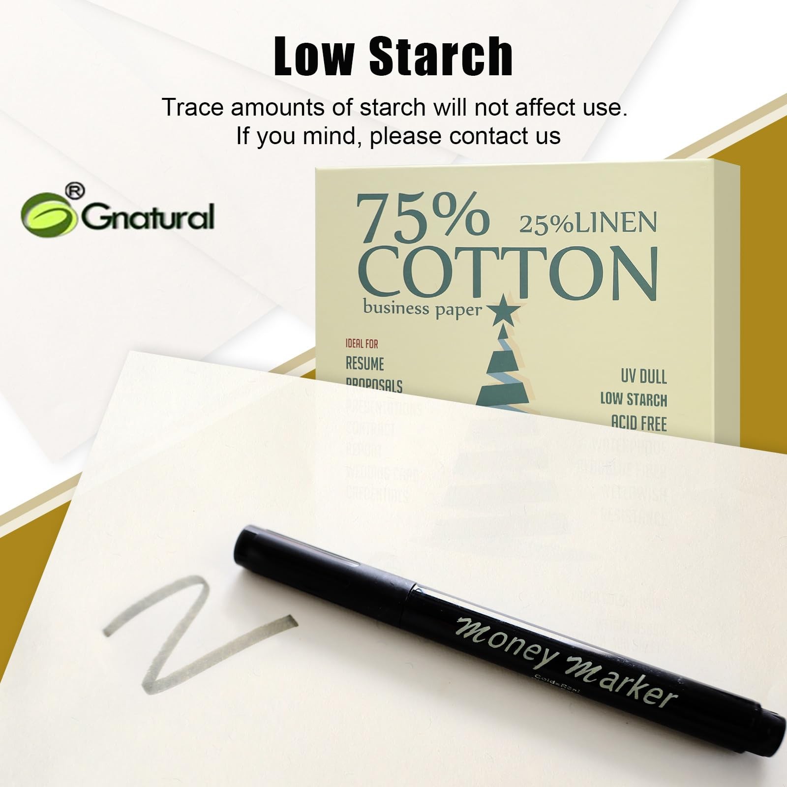 75% Cotton 25% Linen Business Paper Ivory 85gsm 8.5w X 11l Resume Paper W