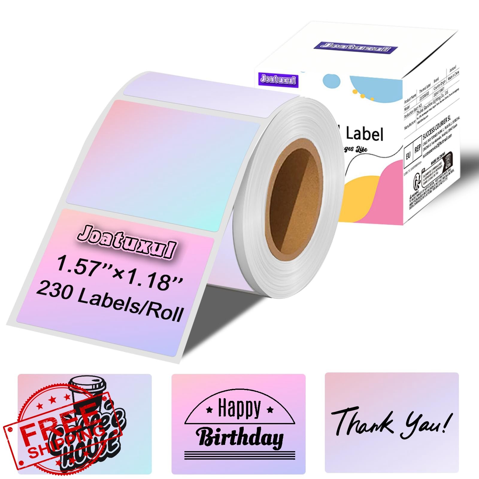 Thermal Labels 1.57×1.18in for T50M Pro M110 Shipping Gradient Pink