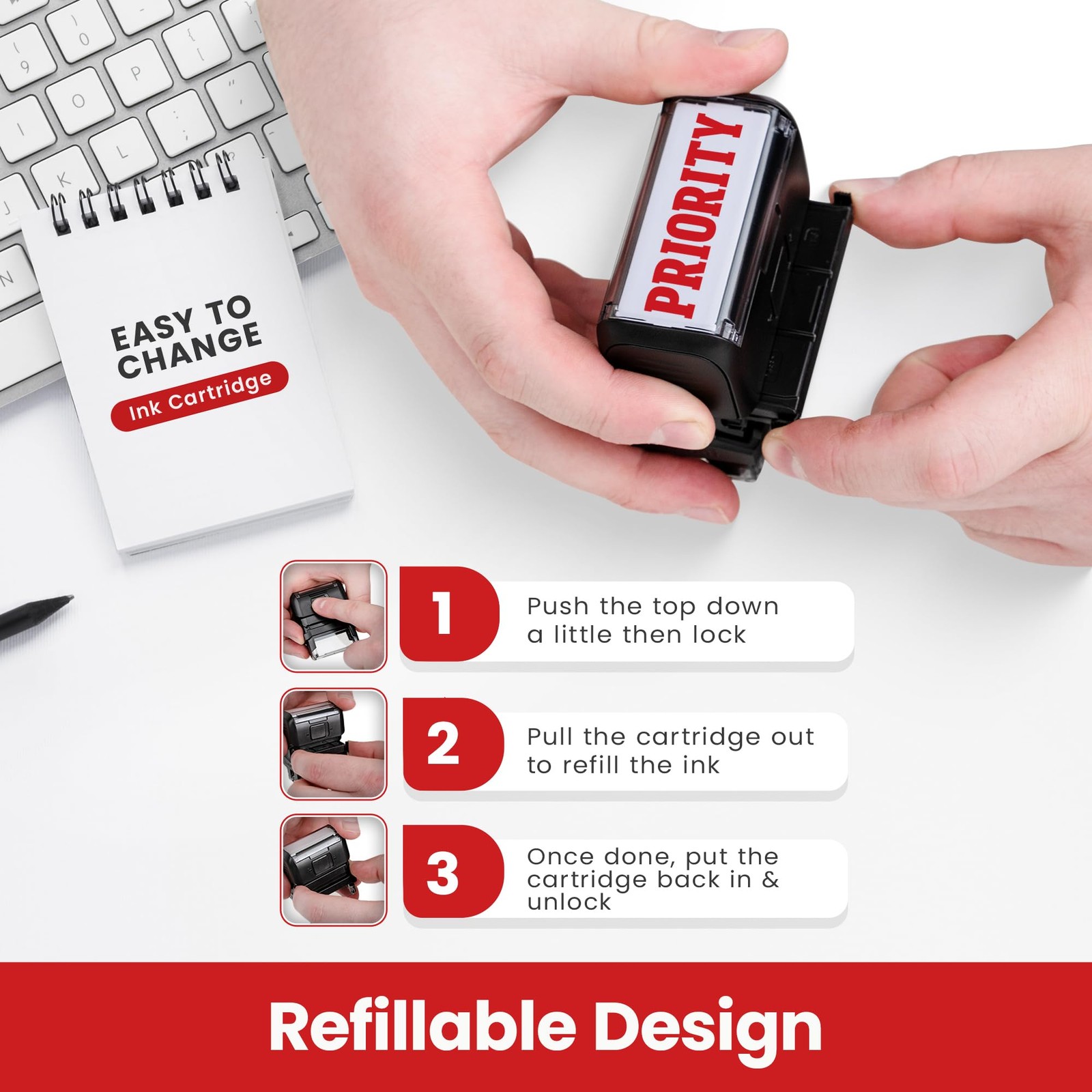 Priority – Self Inking Rubber Stamp – Ink Stamps
