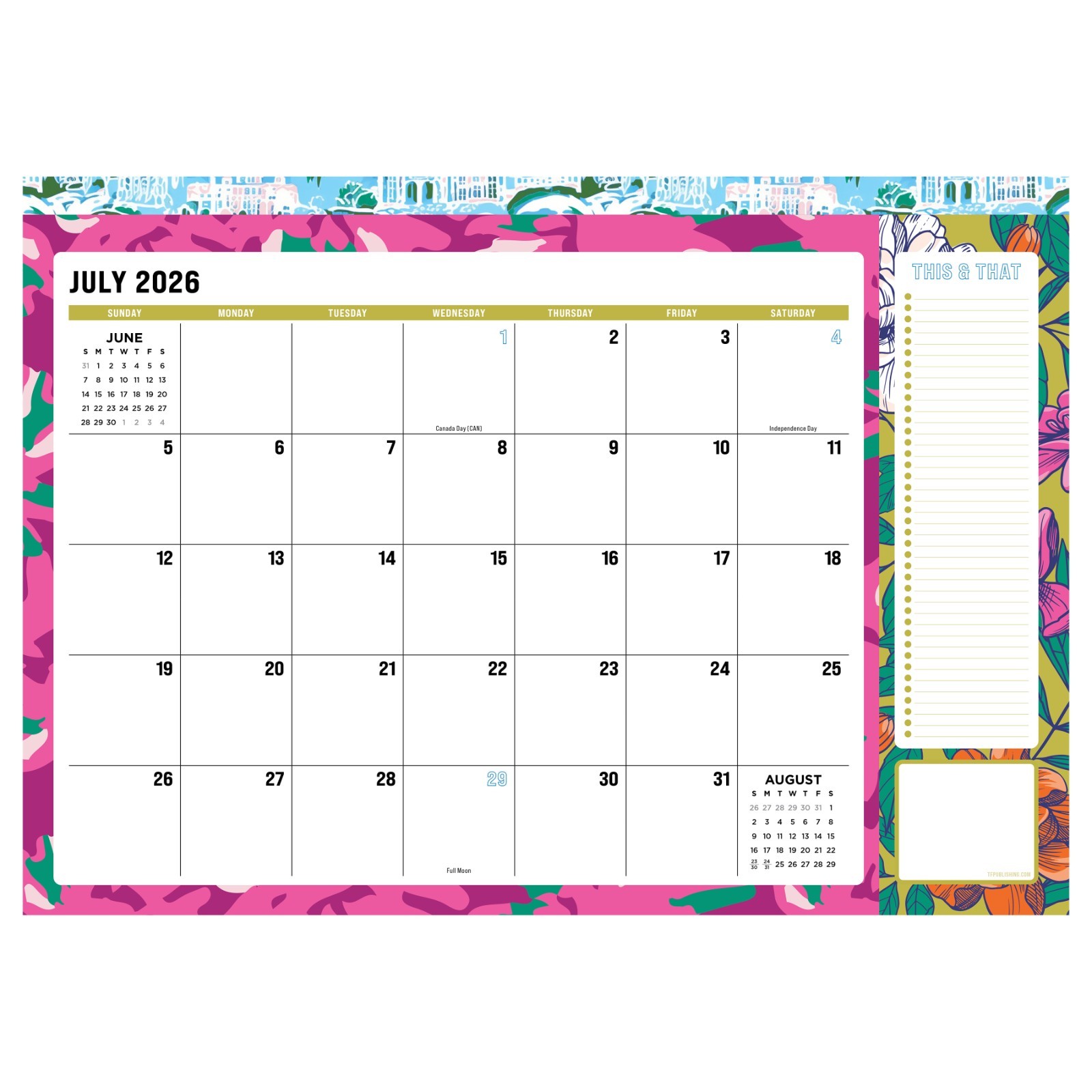 July 2026 – June 2027 Maximal Mirage Medium Desk Pad Monthly Blotter Calendar