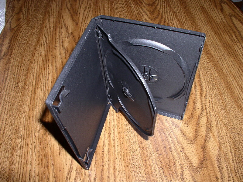 2 14MM BLACK DOUBLE 2 DVD CASE CASES W/ SLEEVE W/ FLIP TRAY PSD43