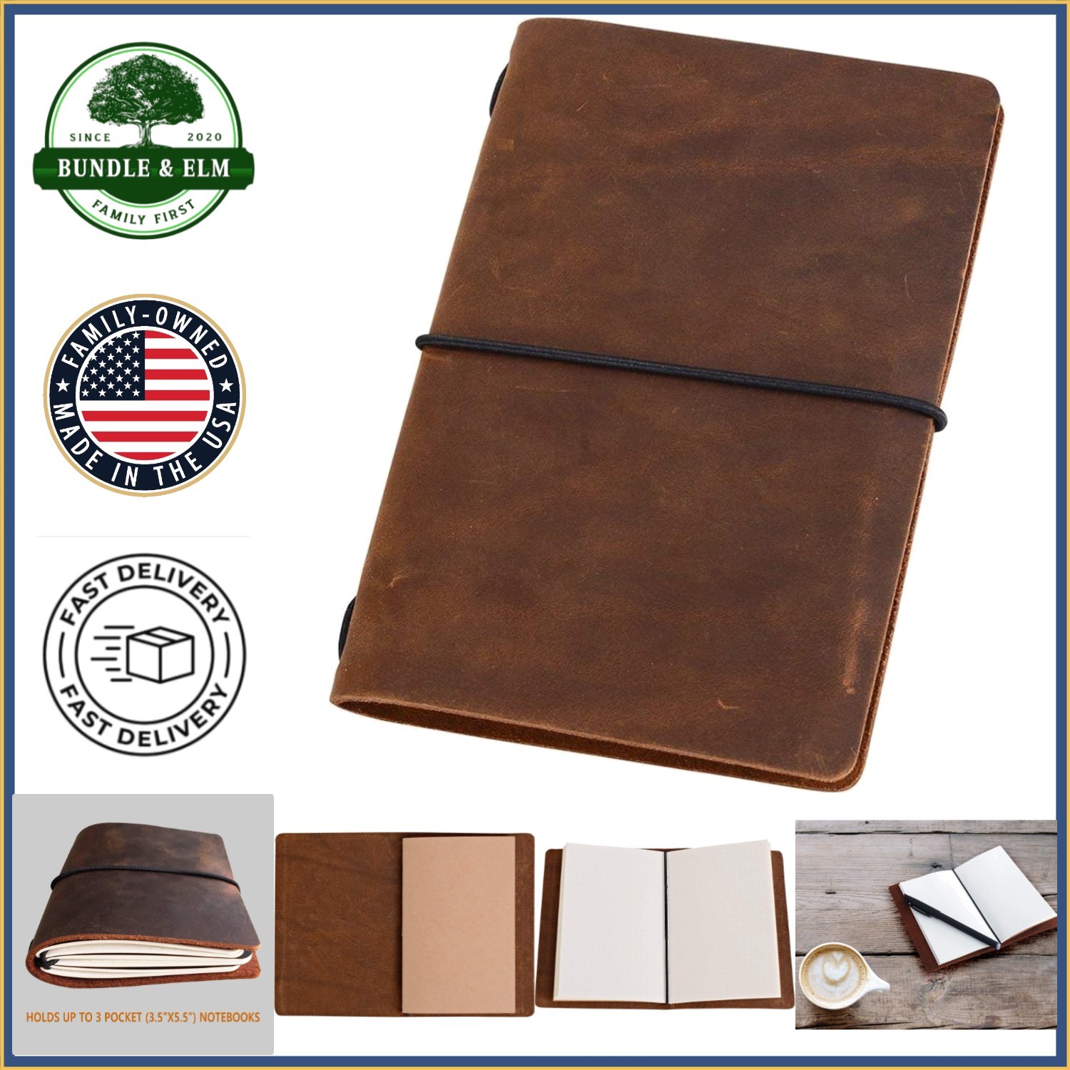 All-Purpose Travel Journal Cover with Refillable Design and Minimalist Style