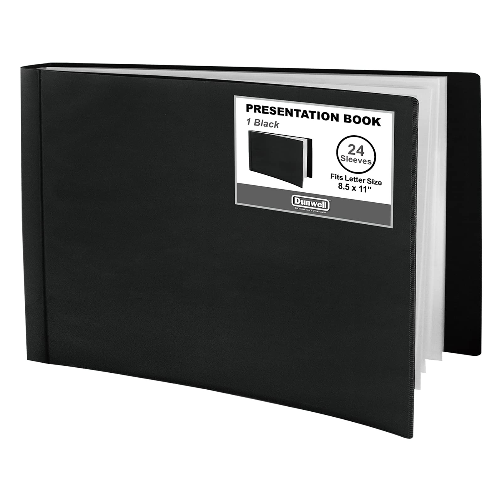 Dunwell 8.5×11 Portfolio Binder (Horizontal), Plastic 8.5×11, Black