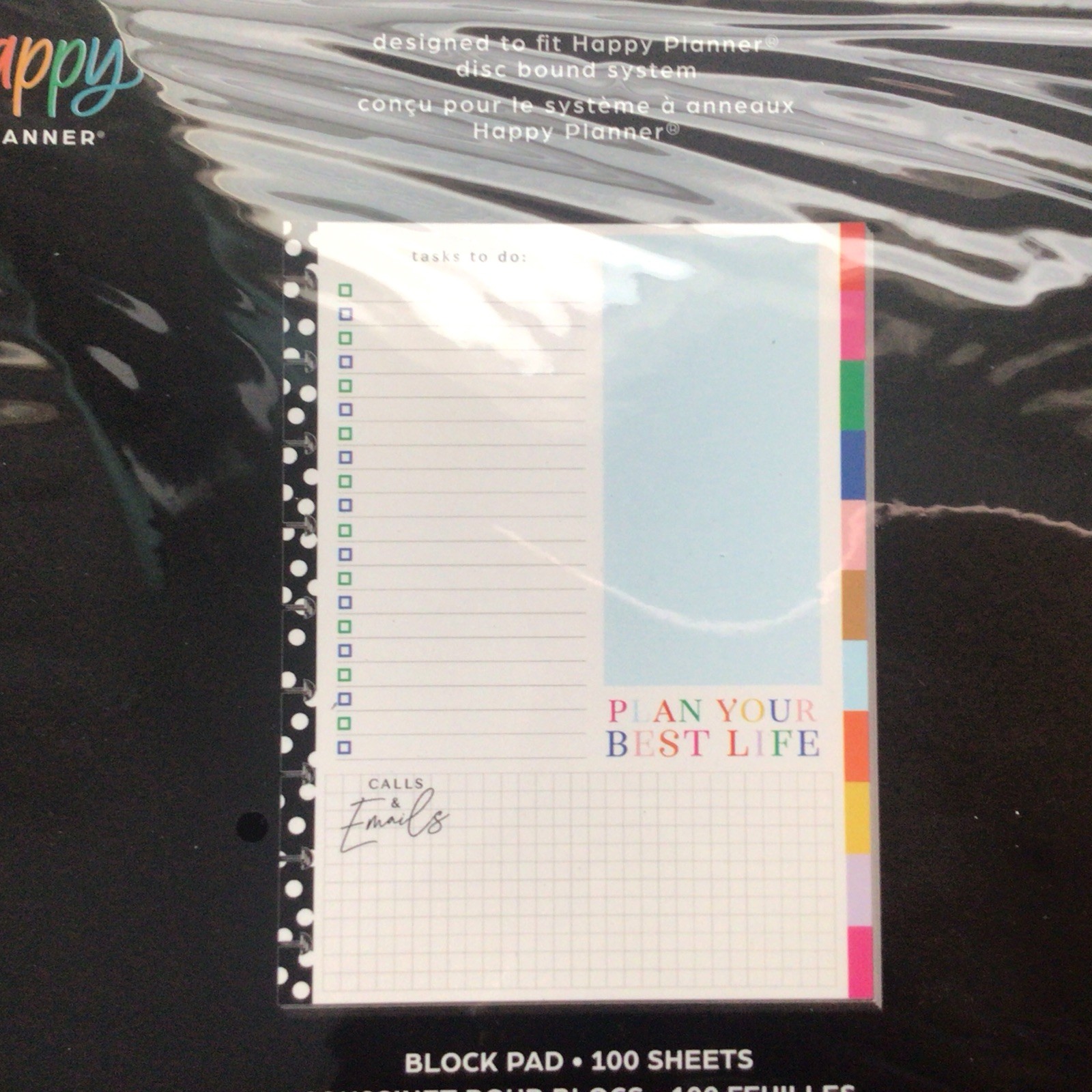 The Happy Planner – Classic Block Paper Pad – Bold and Bright – 100 Sheets – New