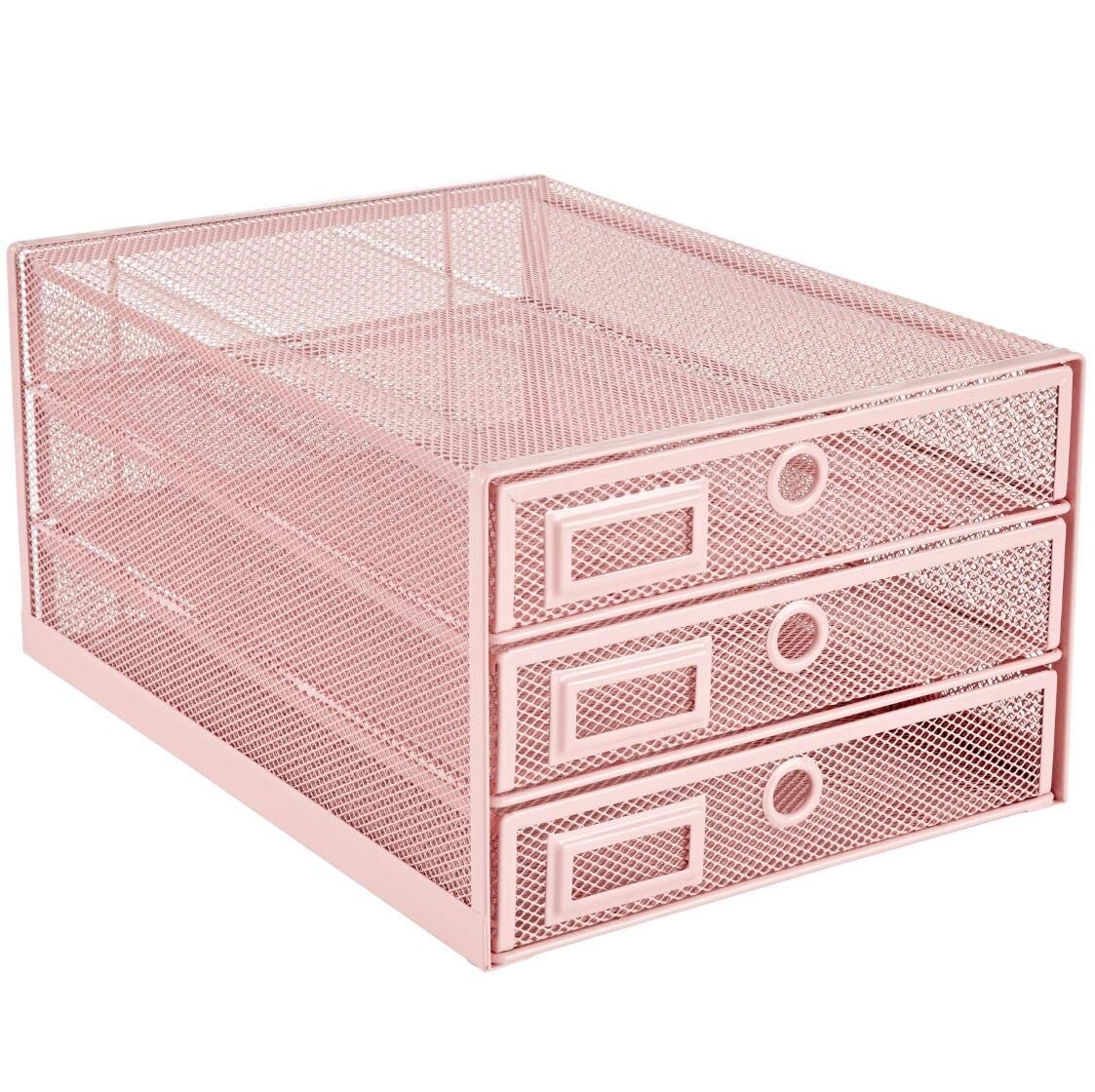 Annova Desk Organizer Wire Mesh 3 Tier Sliding Drawers Paper