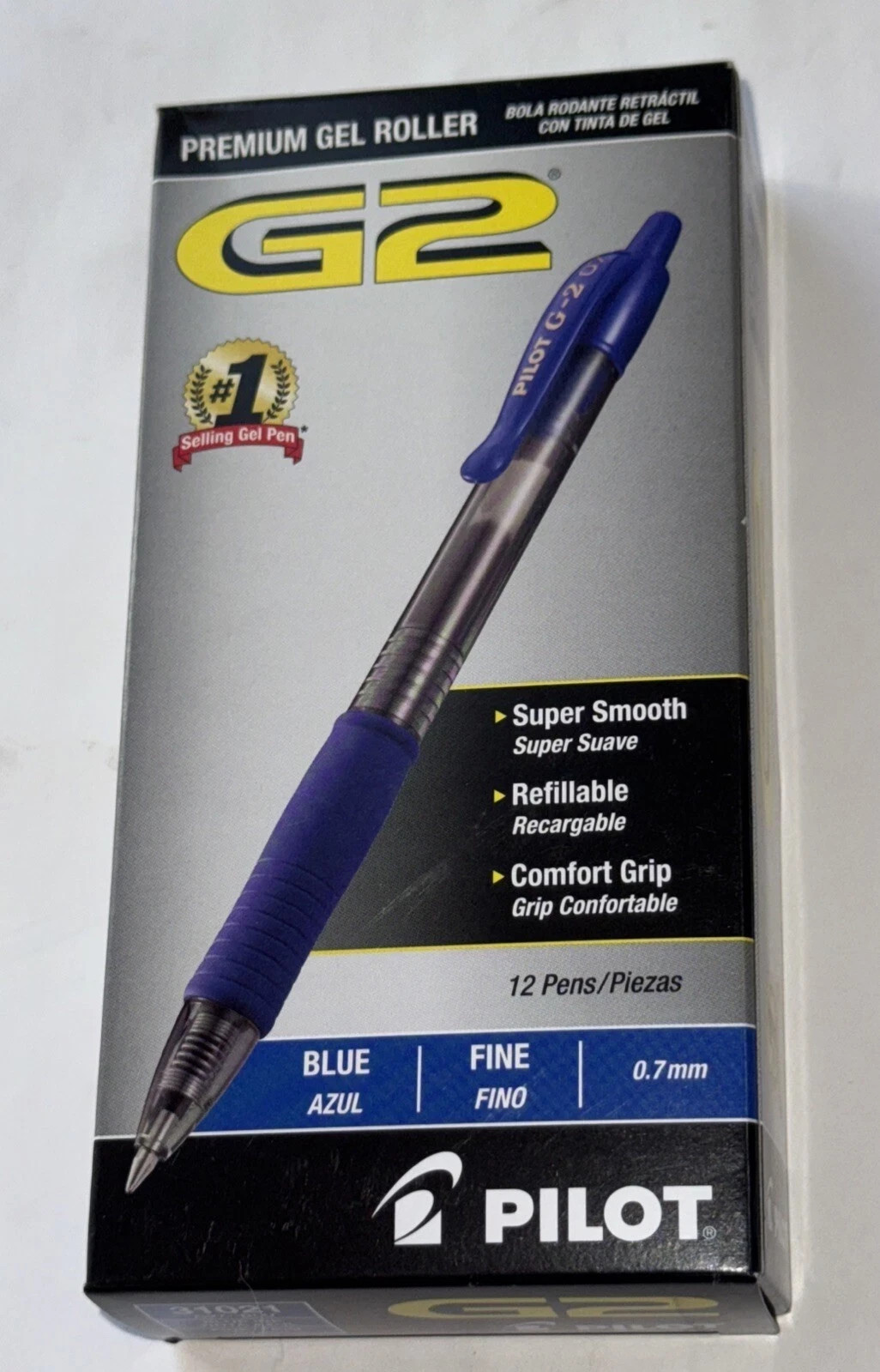 Pack of 12 G2 Gel Roller Pens 0.7mm – Smooth Blue Ink for Office & Journaling