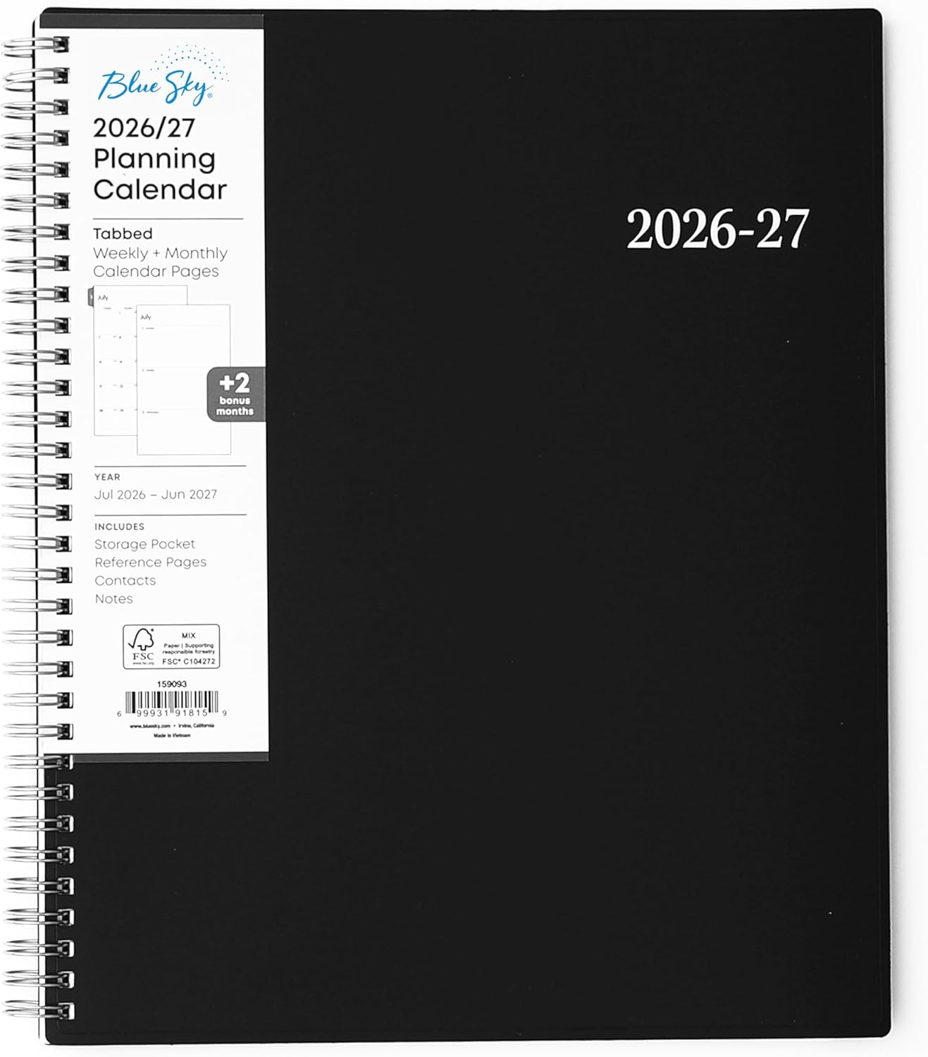 Blue Sky 2026-2027 Weekly and Monthly Academic Year Planner Calendar, July 2026