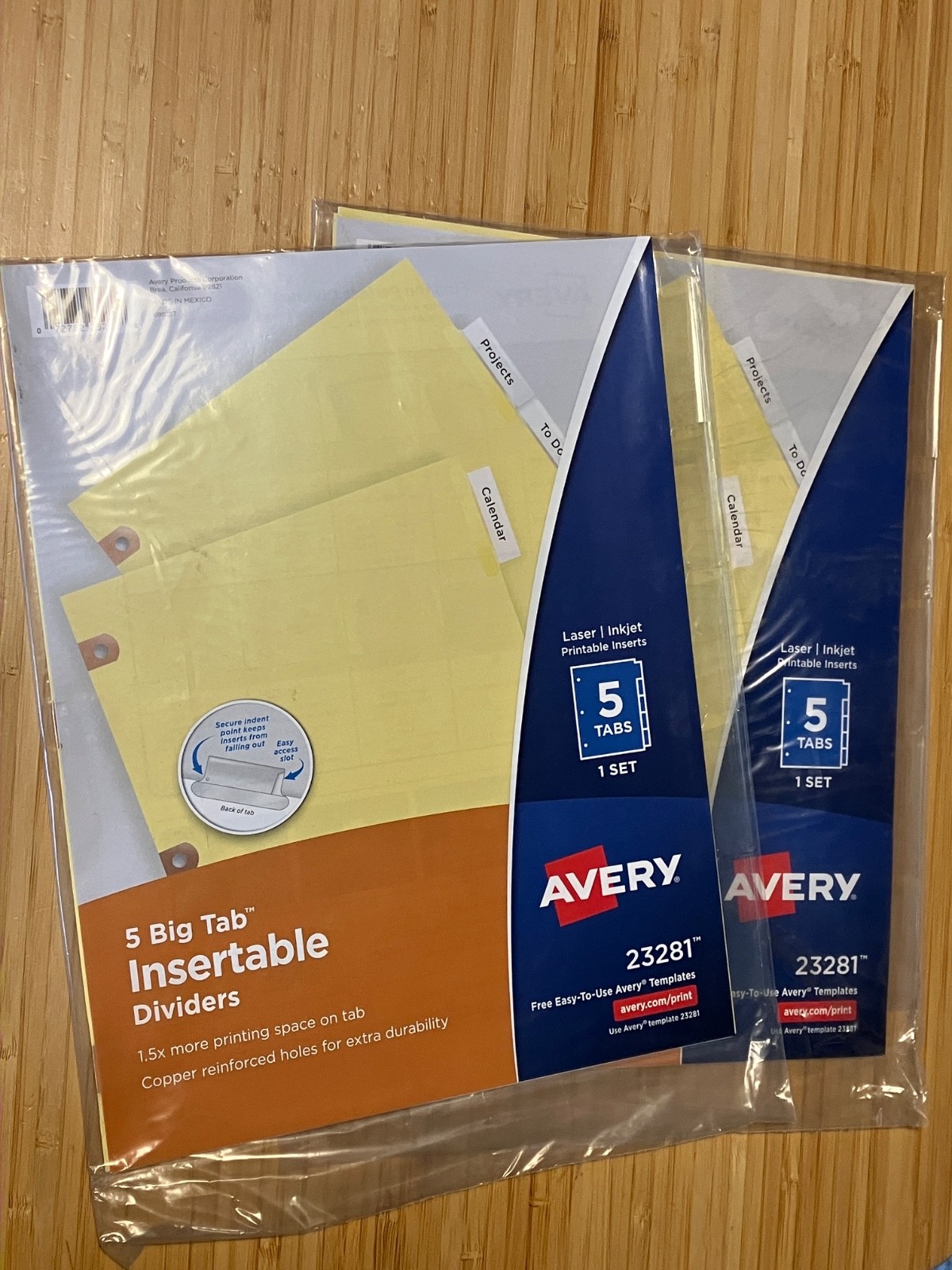 Avery 23281 Big Tab Insertable Dividers, 5 8 10 Tab 3 Ring Binder Letter Clear