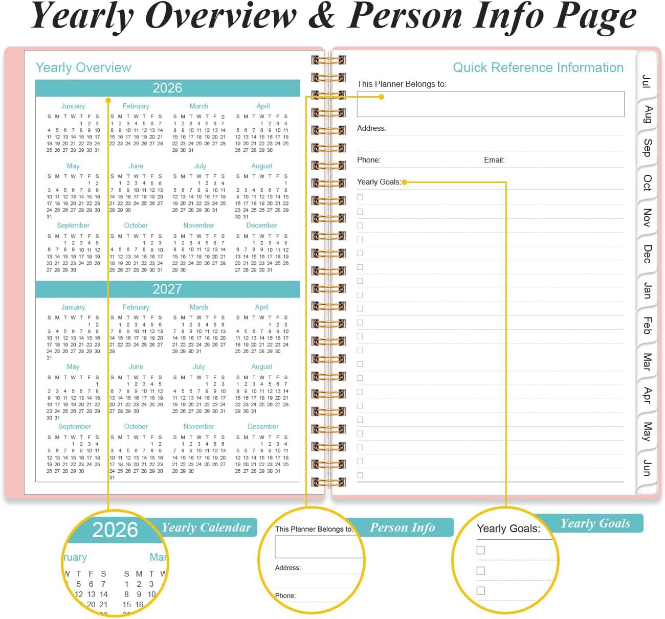 2026-2027 Appointment Book – 2026-2027 Daily Hourly Planner from July 2026 – Jun