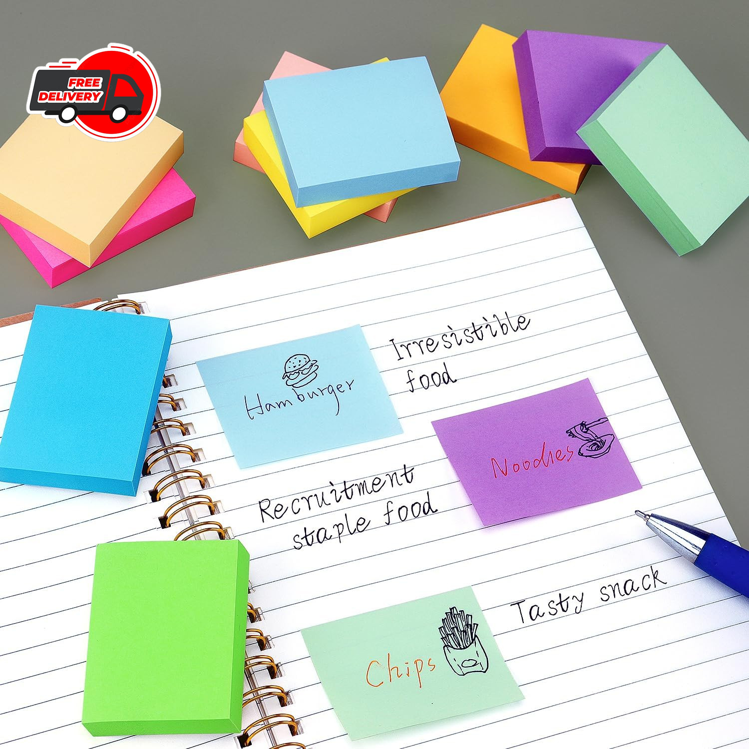 20 Pads Post It Notes 10 Colors 1.5 x 2 Inches Small Post It Notes 100 Sheets