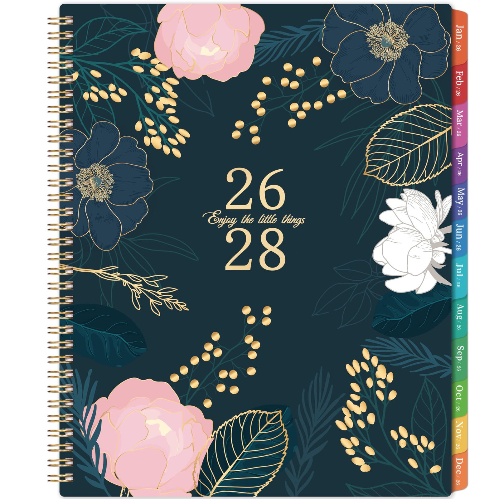 2026-2028 Monthly Planner 3 Year Calendar 9×11 Color Tabs Notes Pocket