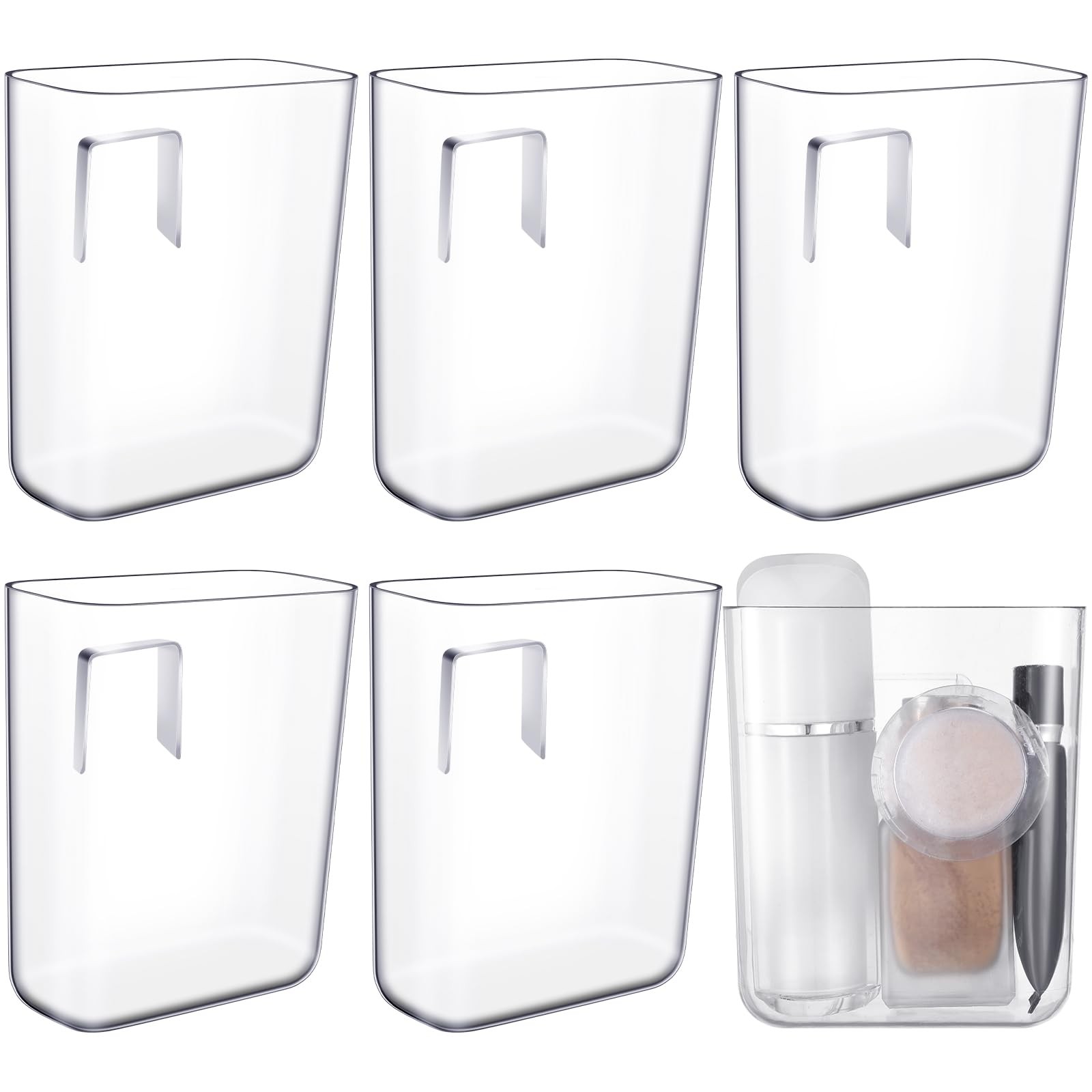 6 Pack Wall Mount Organizer Acrylic File Holder Adhesive Cabinet Door Organiz…