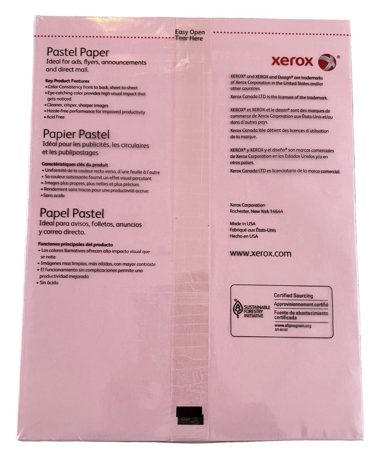 Xerox Multipurpose Colored Paper, 8 1/2″ x 11″, 20 Lb., Pink, Ream Of 500 Sheets