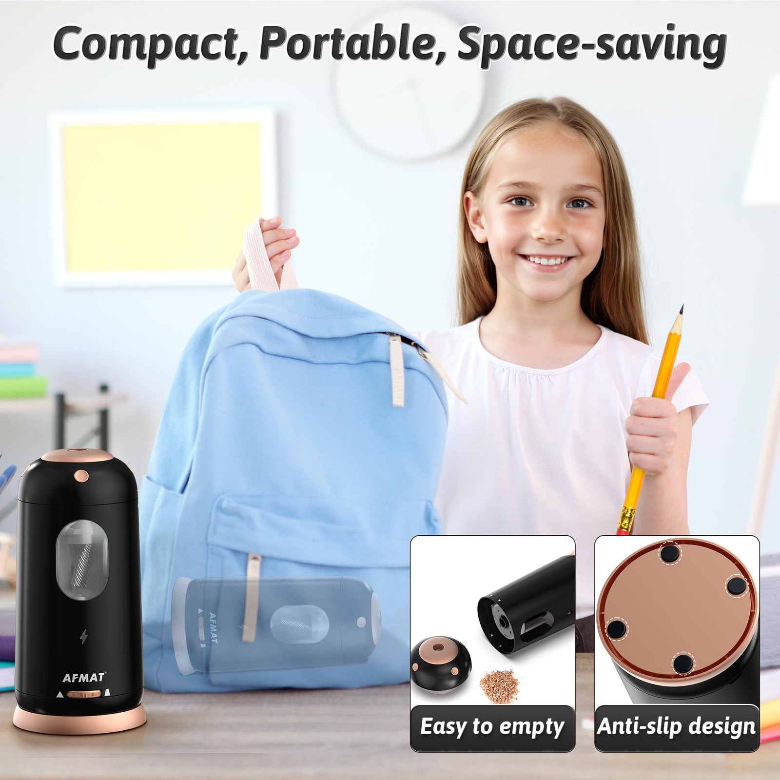 Electric Pencil Sharpener, Auto in & Out, Fully Automatic Pencil Sharpener, R…