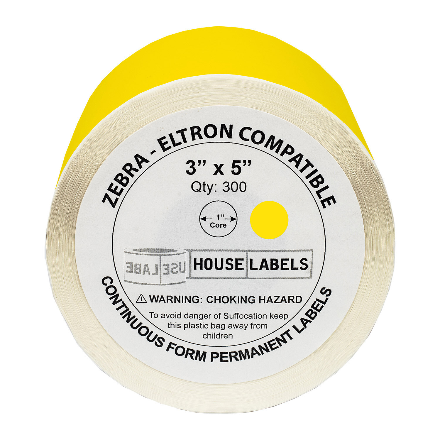 ZEBRA / ELTRON Compatible 3×5 (3″ x 5″) YELLOW Direct Thermal Labels – (1) Roll