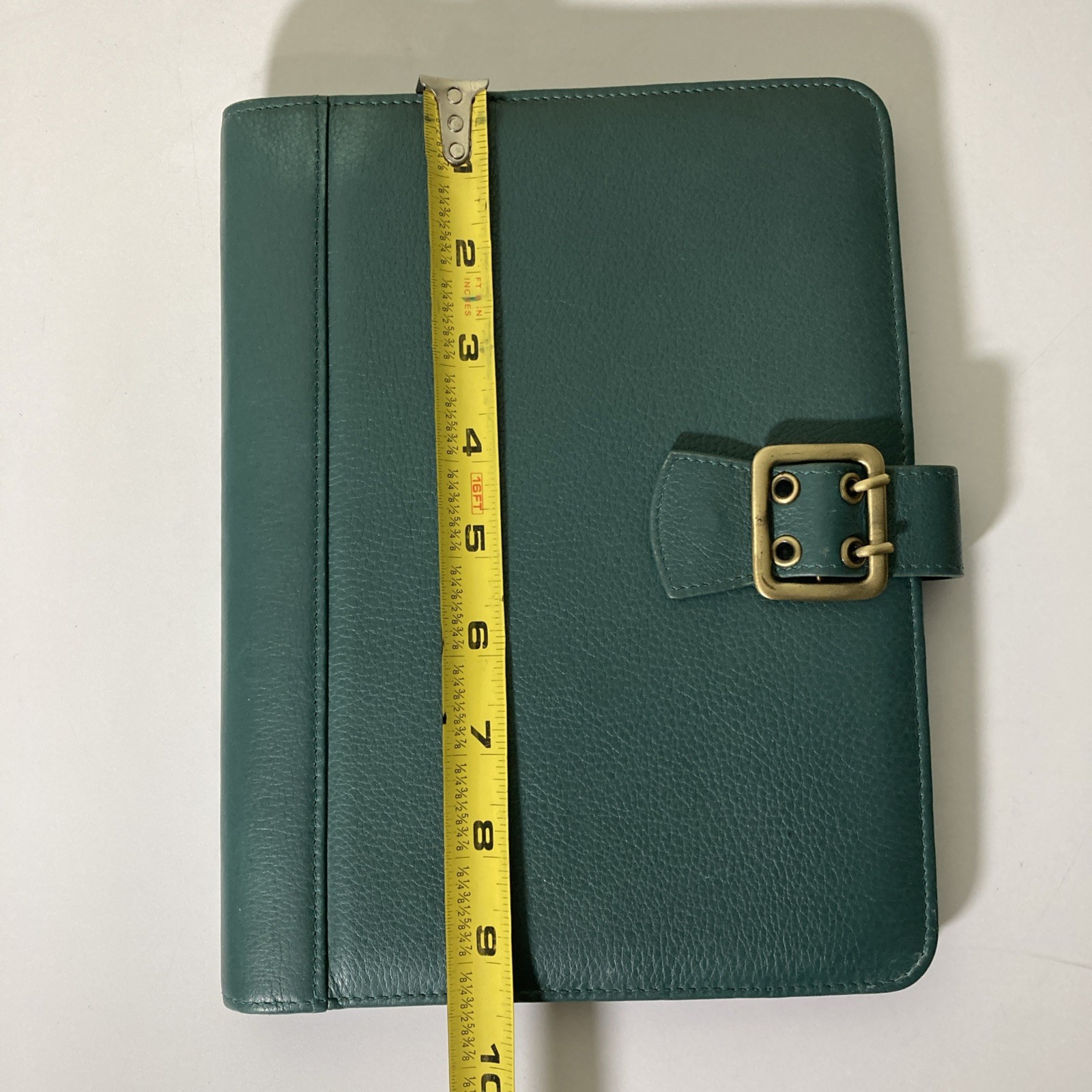 Franklin Covey Green Planner Binder Organizer Faux Leather Strap Closure