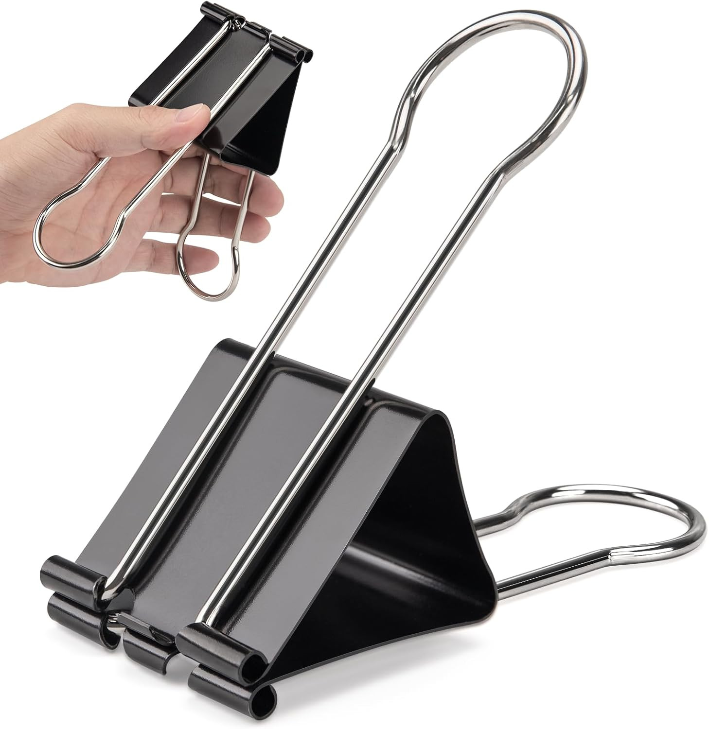 2.4 Inch Extra Jumbo Binder Clips 2 Pcs, Large Paper Clip, Big Paper Clamps, …